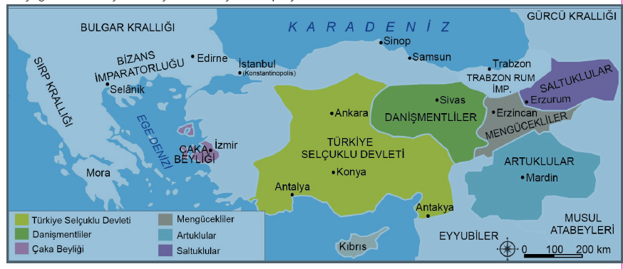 Anadolu İlk Türk Beylikleri Haritası