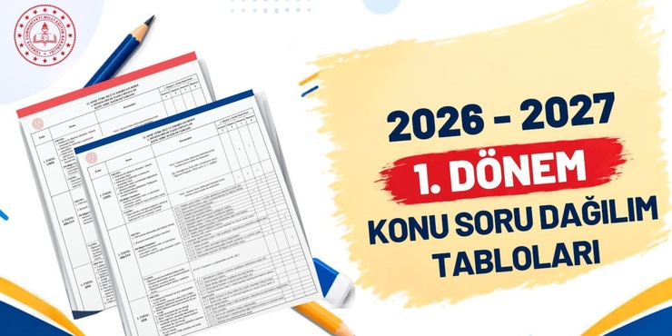 BİRİNCİ DÖNEM ORTAK YAZILI SINAVLARININ KONU-SORU DAĞILIM TABLOLARI YAYIMLANDI