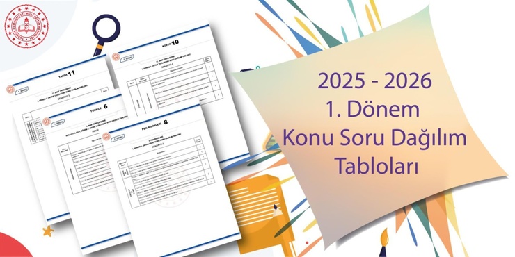Birinci Dönem Ortak Yazılı Sınavlara Yönelik "Konu Soru Dağılım Tabloları" Yayımlandı