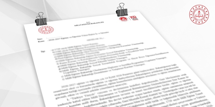 2026-2027 EĞİTİM VE ÖĞRETİM YILINA İLİŞKİN İŞ VE İŞLEMLER KONULU GENELGE, YAYIMLANDI